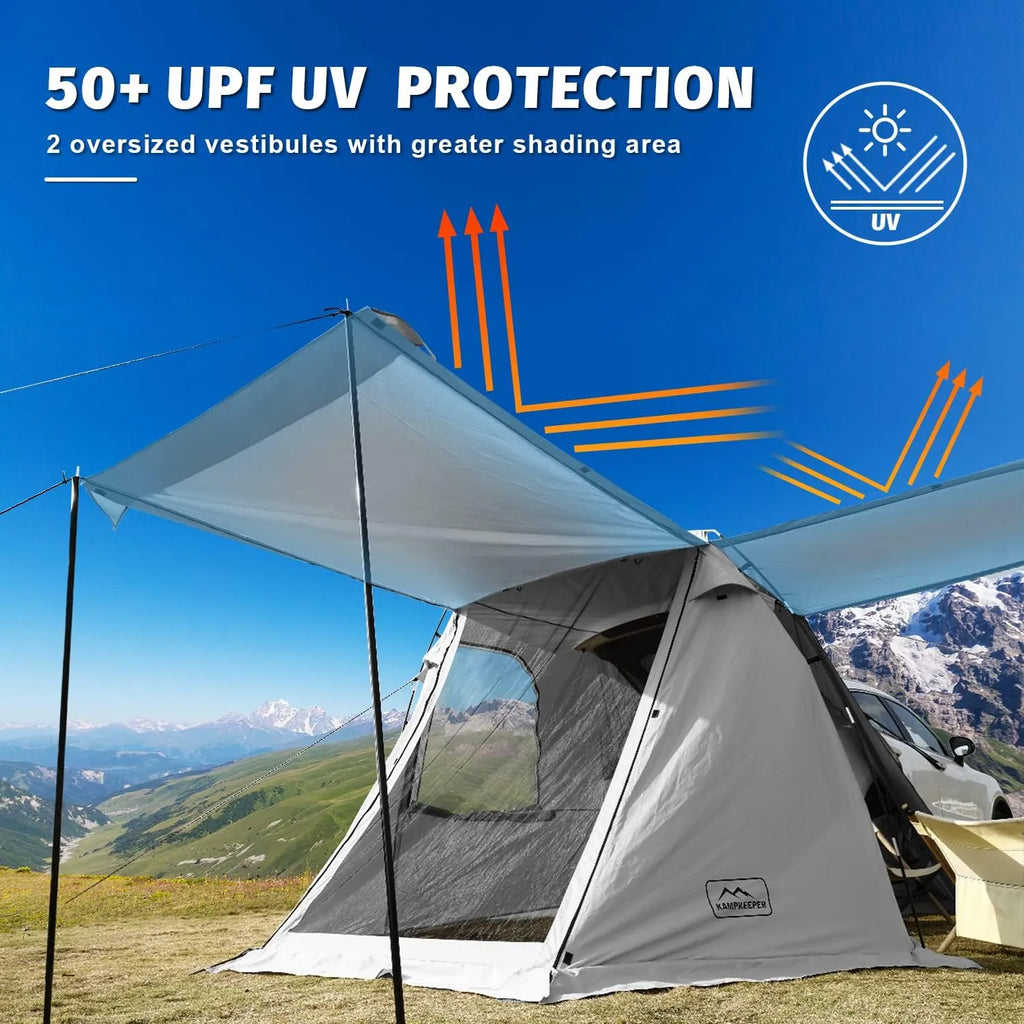 SUV Car Tent, Tailgate Shade Awning Tent for Camping, Vehicle Camping Tents Outdoor Travel (Gray)