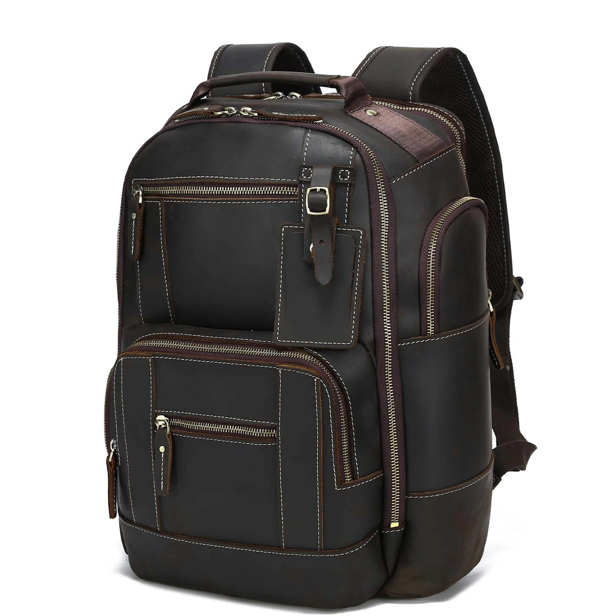 15.6 Full Grain Leather Laptop Backpack