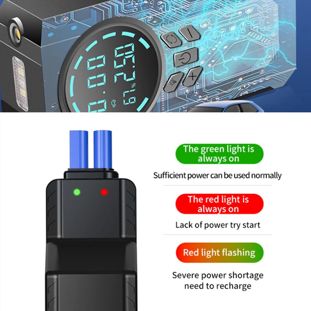Ozmmyan Car Inflator Battery Jump 2-in-1 1000A Emergency Start Power Supply 12V Battery Pack Battery Booster Jump Box Portable Charger Jumper Cables LED Display Screen Car Accessories Clearance