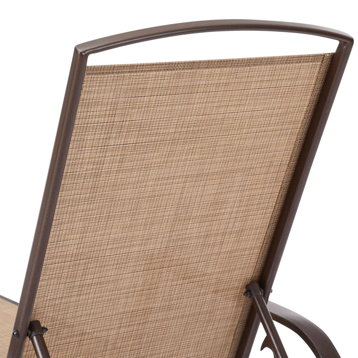 Mainstays Sand Dune Reclining Steel Outdoor Chaise Lounge - Set of 2， Beige/Black