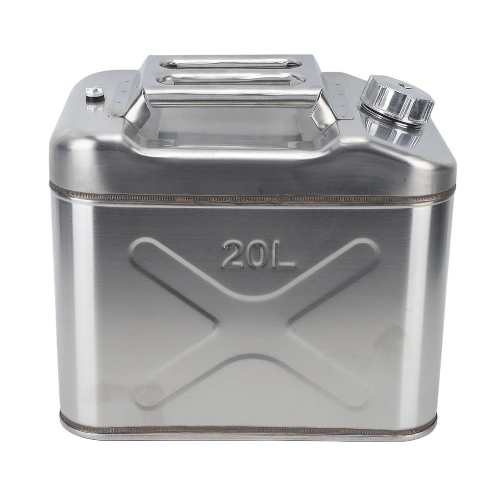 Gasoline , Silver 20L Fuel Can Stainless Steel With Handle For Lawn Mowers