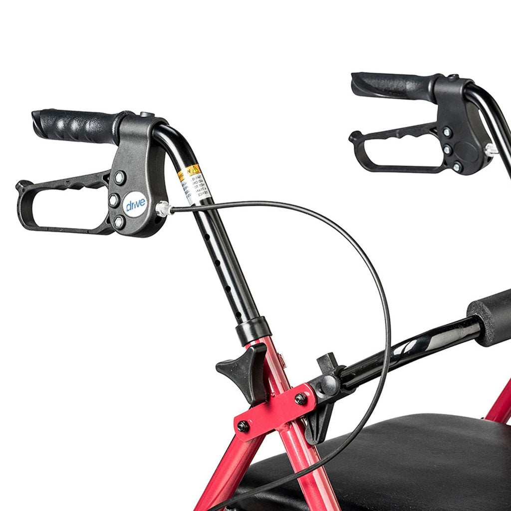 Drive Medical Adjustable Height Aluminum Frame Rollator with 6 Inch Casters, Red💝 Last Day For Clearance