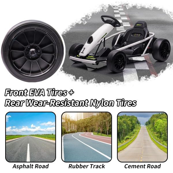 24V Electric Go-Kart for Kids Ages 8-12, Dual 300W Motors, 9Ah Battery