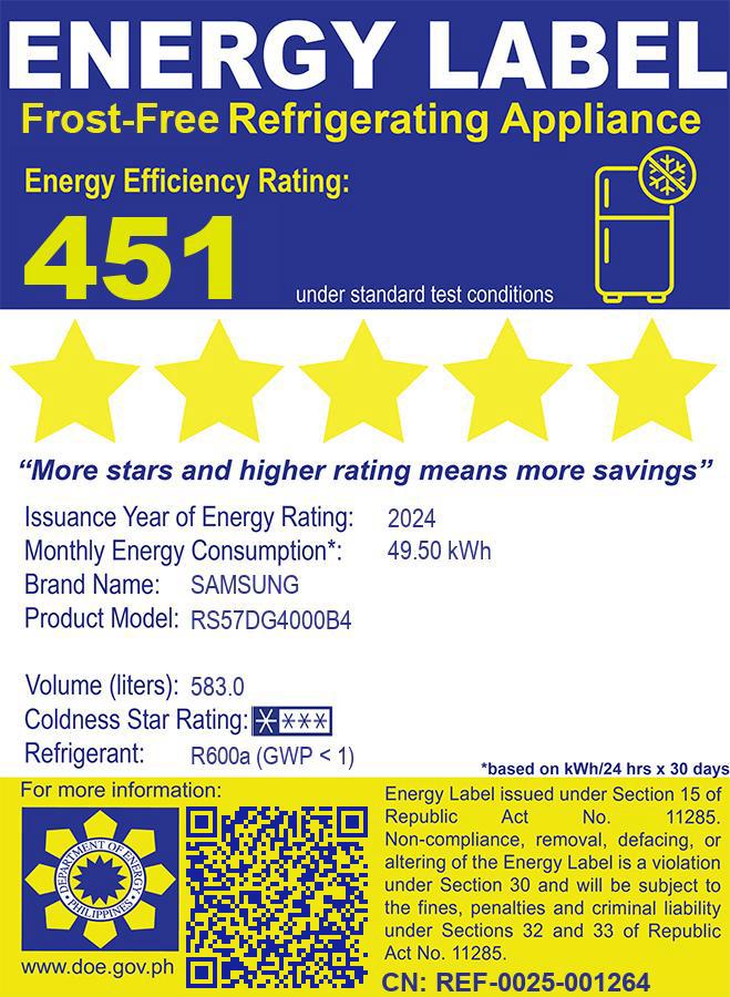 20.5 Cu. Ft. Side-by-Side Refrigerator Inverter