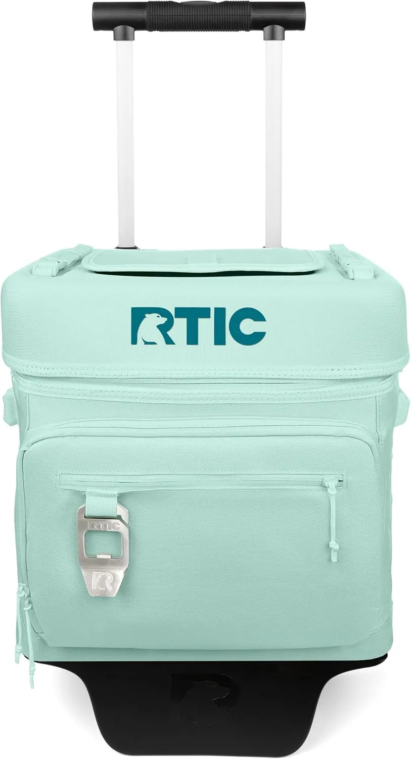 RTIC 40 Can Everyday Wheeled Cooler, Soft Sided Insulated Portable Rolling Collapsible Cooler Bag with Wheels and Handle for Outdoor, Beach, Camping, Sports, Travel, Leakproof
