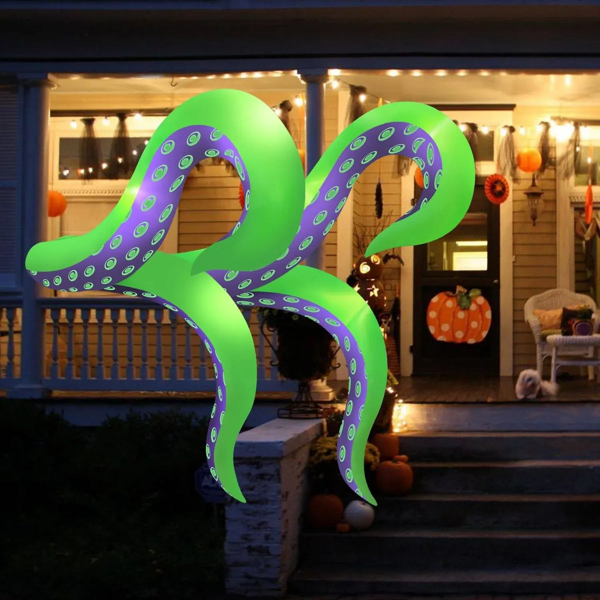 2Pack Halloween Inflatables Octopus Outdoor Decorations, 7.2FT Giant Halloween Blow Up Jellyfish Tentacles, Lighted Inflatable Halloween Decor for Trunk Window Yard Party Garden Indoor Display
