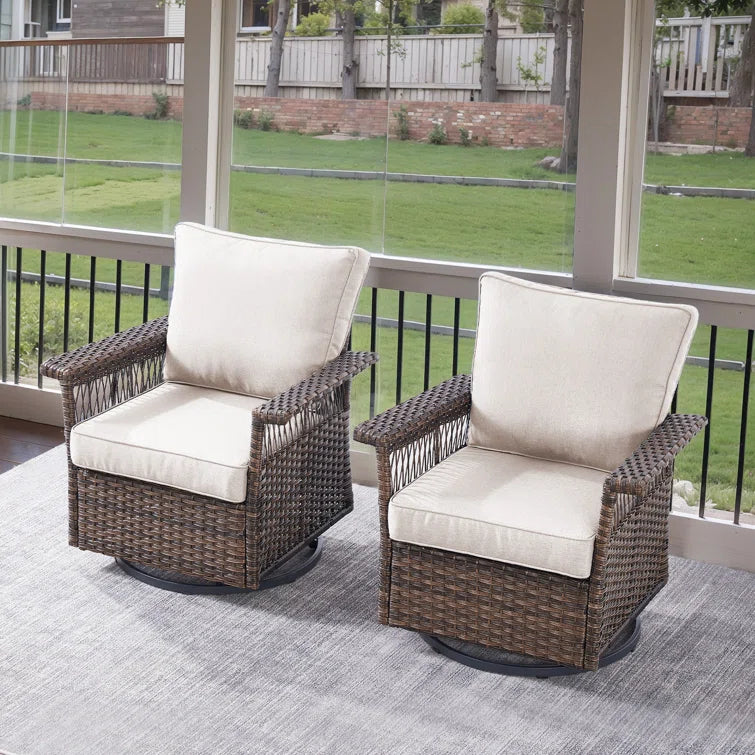 Swivel Patio Chair with Cushions