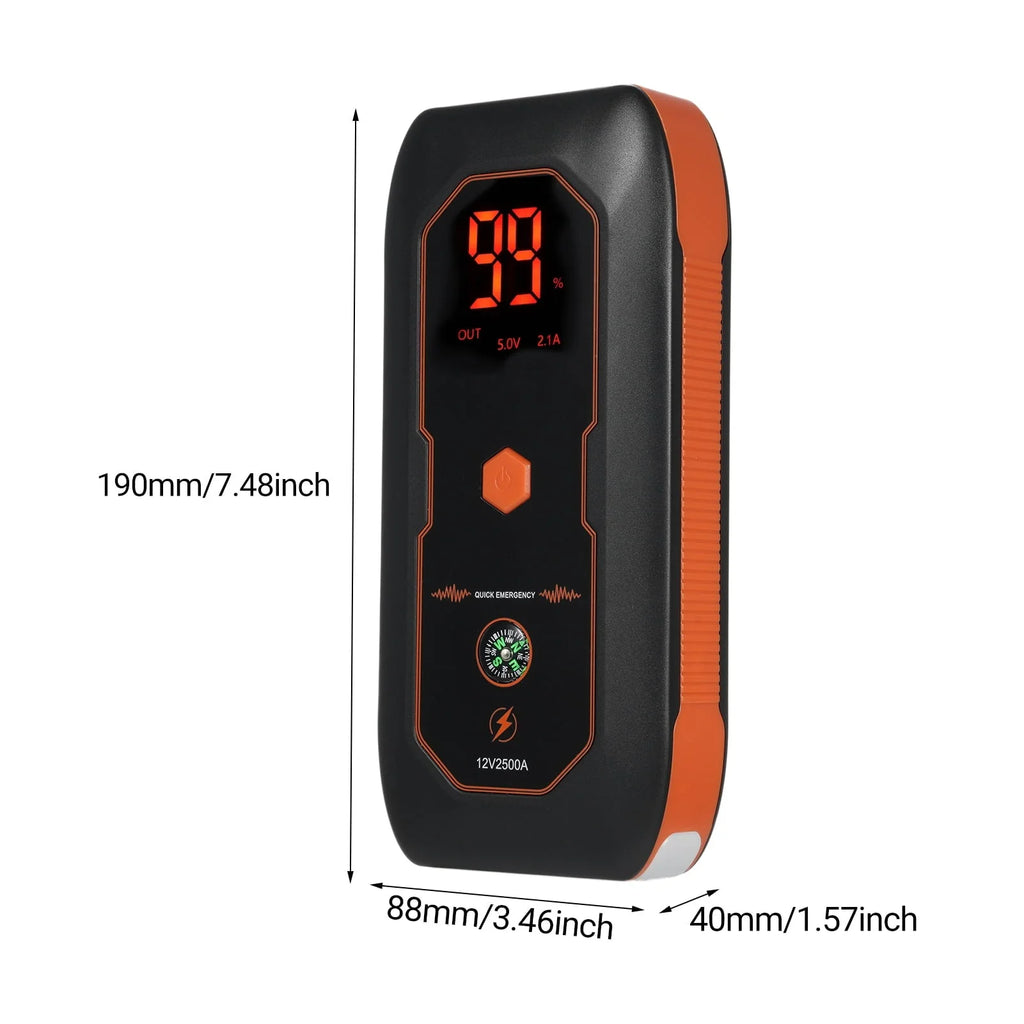 Portable Car Jump Starter by Lepmerk, DN18 Emergency Supply with 600A Peak Current, 8000mAh Capacity for and Automotive Use