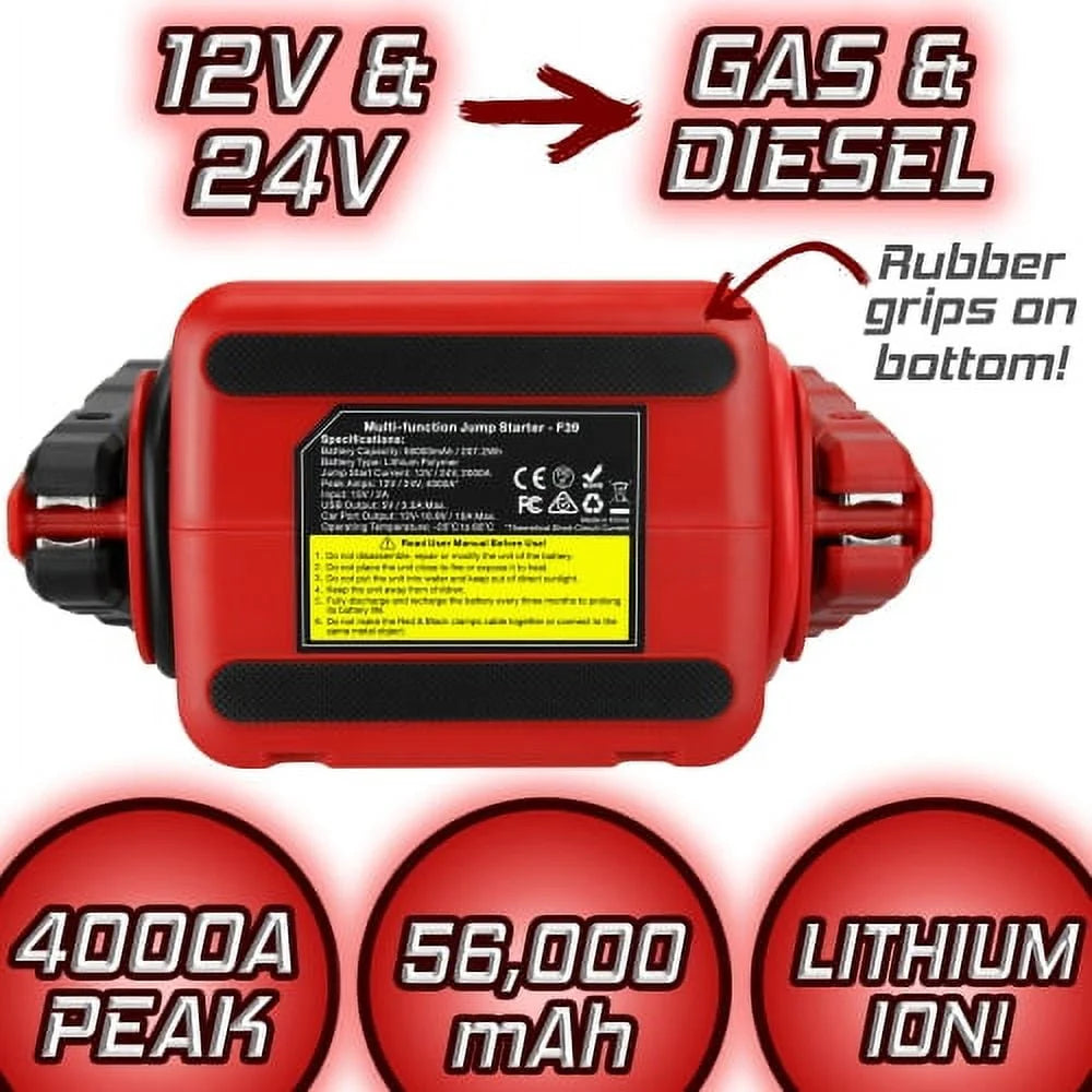 Banshee 1600A 12V / 24V Lithium Car Jump Starter