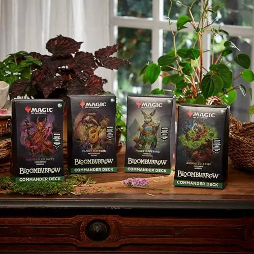 Magic: The Gathering Bloomburrow Commander Deck Bundle – Includes All 4 Decks (Animated Army  Family Matters  Peace Offering  and Squirreled Away)