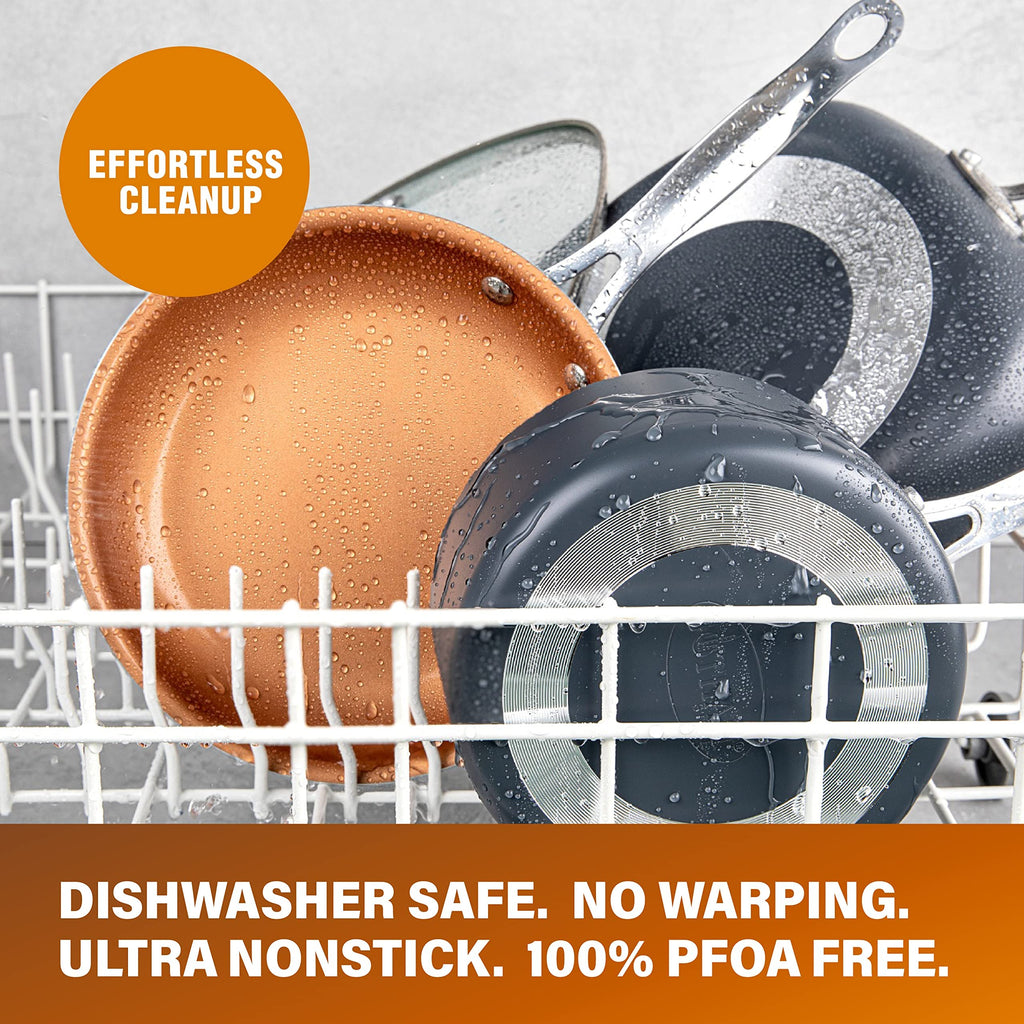 Gotham Steel 20 Pc Copper Pots and Pans Set Nonstick Cookware Set, Pot and Pan Set, Kitchen Cookware Sets, Ceramic Cookware Set, Ceramic Non Stick Pots and Pans Set with Lids, Pot Set, Dishwasher Safe