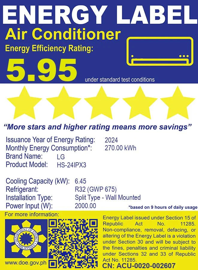 2.5 HP Split Air Conditioner Inverter with Efficient Airflow