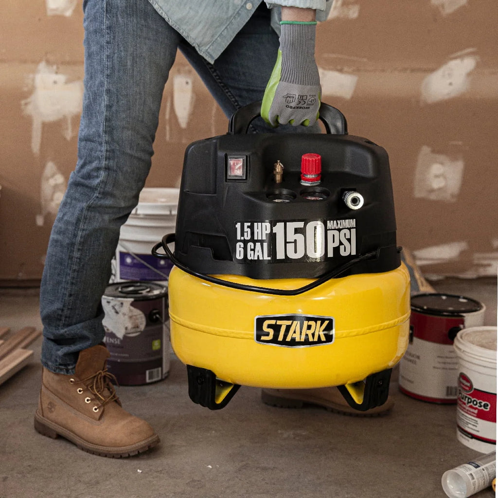 Stark 6 Gallon Pancake Air Compressor Combo Kit with 18 Ga Brad Nailer, 150 PSI, Oil-Free