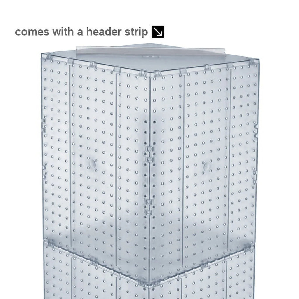Azar Displays 701465-BLU Blue Four-Sided Pegboard Tower Floor Display on Revolving Wheeled Base. Spinner Rack Stand. Panel Size: 14W x 60H