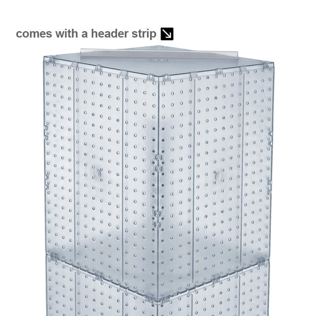 Azar Displays 701465-BLU Blue Four-Sided Pegboard Tower Floor Display on Revolving Wheeled Base. Spinner Rack Stand. Panel Size: 14W x 60H