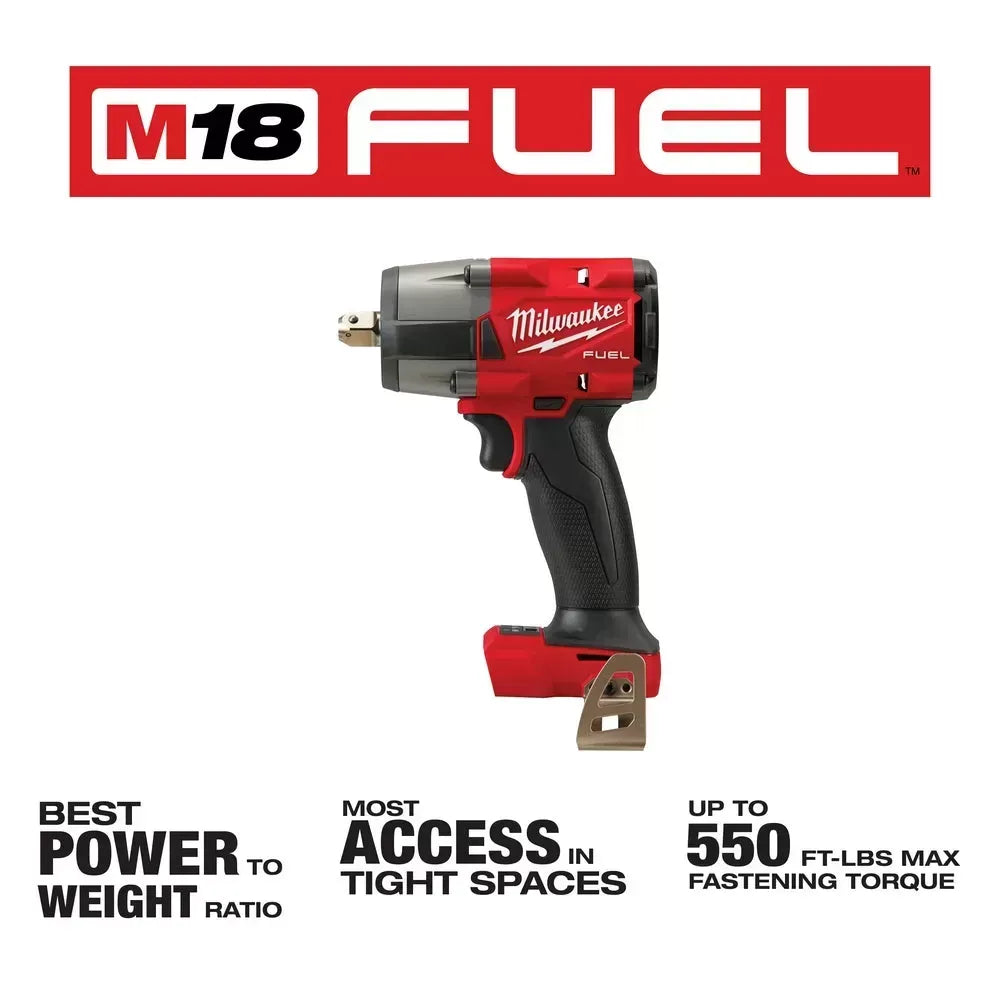 Milwaukee Pre-Sale 2962P-22R M18 FUEL 18V 1/2 Mid-Torque Impact Wrench w/ Pin Detent Kit