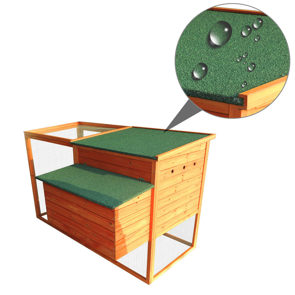 PawHut 64 Large Wooden Chicken Coop Kit With Outdoor Run And Nesting Box