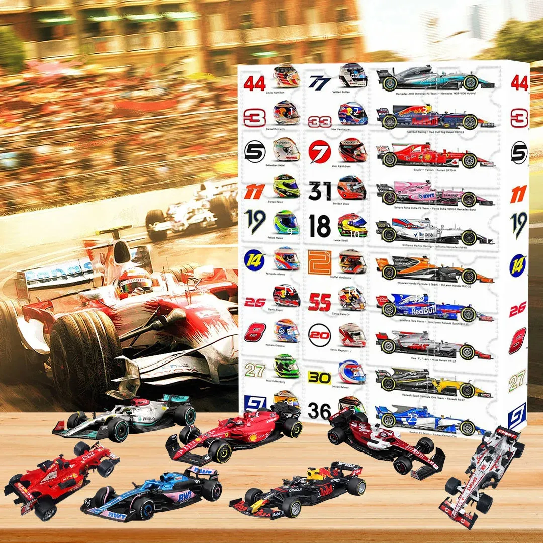Formula 1 Advent Calendar with 24 Racing Collectibles and Numbered Doors