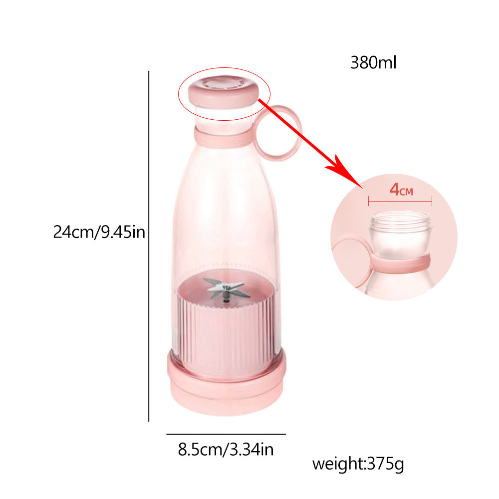 Cordless Blender Bottle with Stainless Steel Blades and Magnetic Charging, 350ml