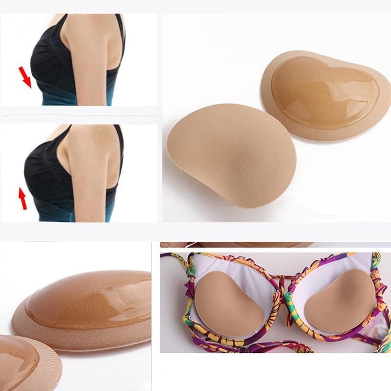Adhesive Bikini Pads with Molded Shape and Silicone Coating,  Reusable