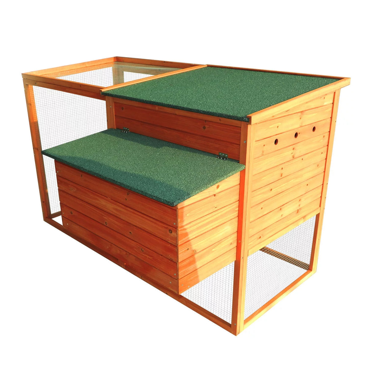 PawHut 64 Large Wooden Chicken Coop Kit With Outdoor Run And Nesting Box