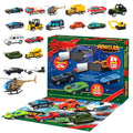 24 Diecast Cars Advent Calendar with Numbered Doors and Varied Vehicle Types