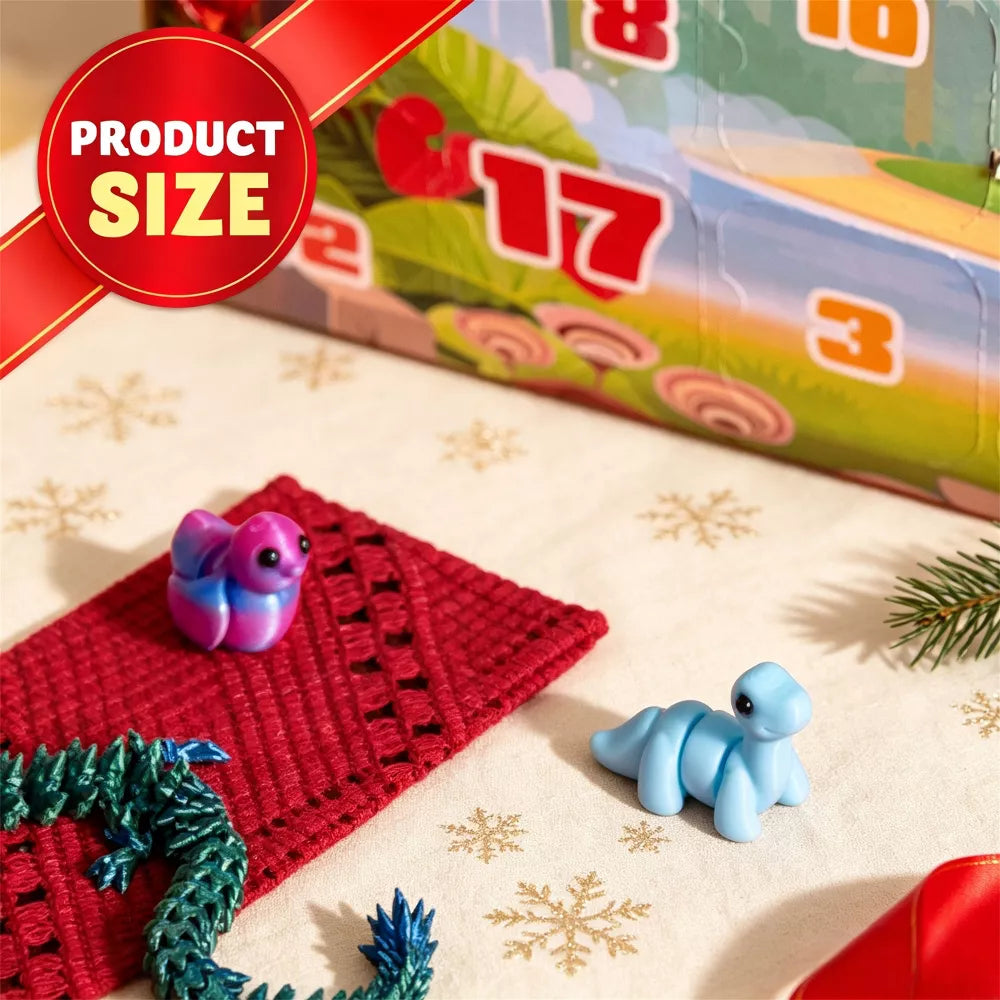 24-Piece 3D Printed Advent Calendar with Christmas and Animal Toys for Kids