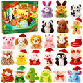 24 Mini Stuffed Animals Advent Calendar with Numbered Doors and Holiday Characters