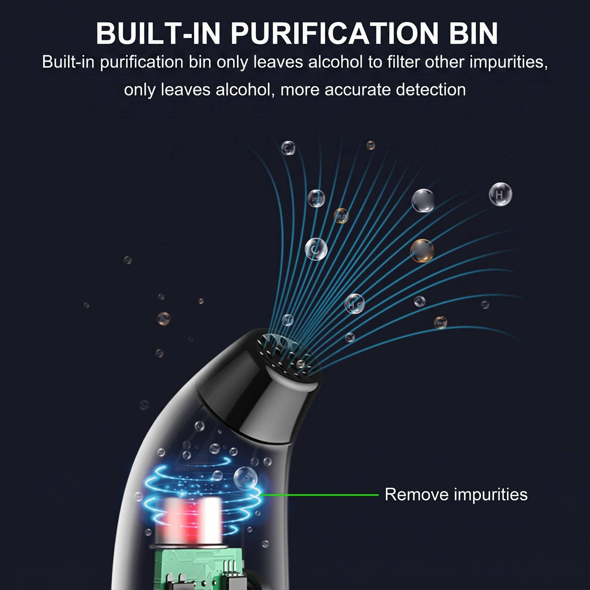 Digital Breathalyzer, Contactless Portable BAC Tester with 2.7K Display, Personal Alcohol Tester