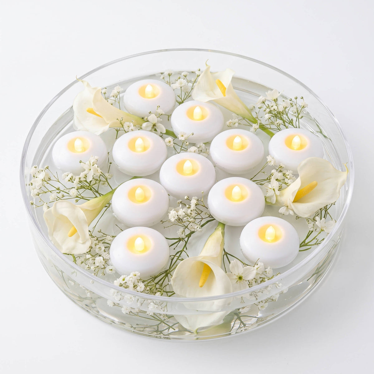 12 Pack Floating LED Tea Candles, Water Activated Waterproof Flameless Lights for Pools, Parties and Camping