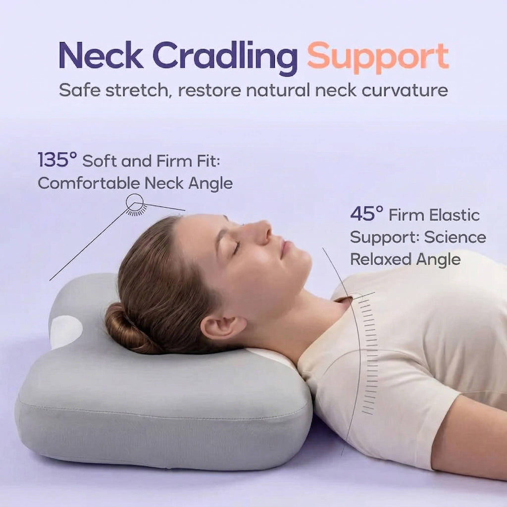 Ergonomic Cervical Neck Support Pillow, Orthopedic Contour Design for Neck and Shoulder Pain Relief