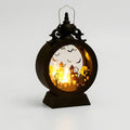 Halloween LED Lantern with Gothic Window and Silhouette Cutouts