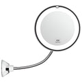10X Magnifying Mirror with LED Edge Lighting and Adjustable Suction  Base