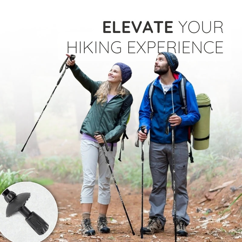 Folding Trekking Stick with Alloy Steel Shaft and Textured Grip  Handle