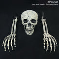 Halloween Skull Decoration with Realistic Bone Finish and Separate Arm, Outdoor Use