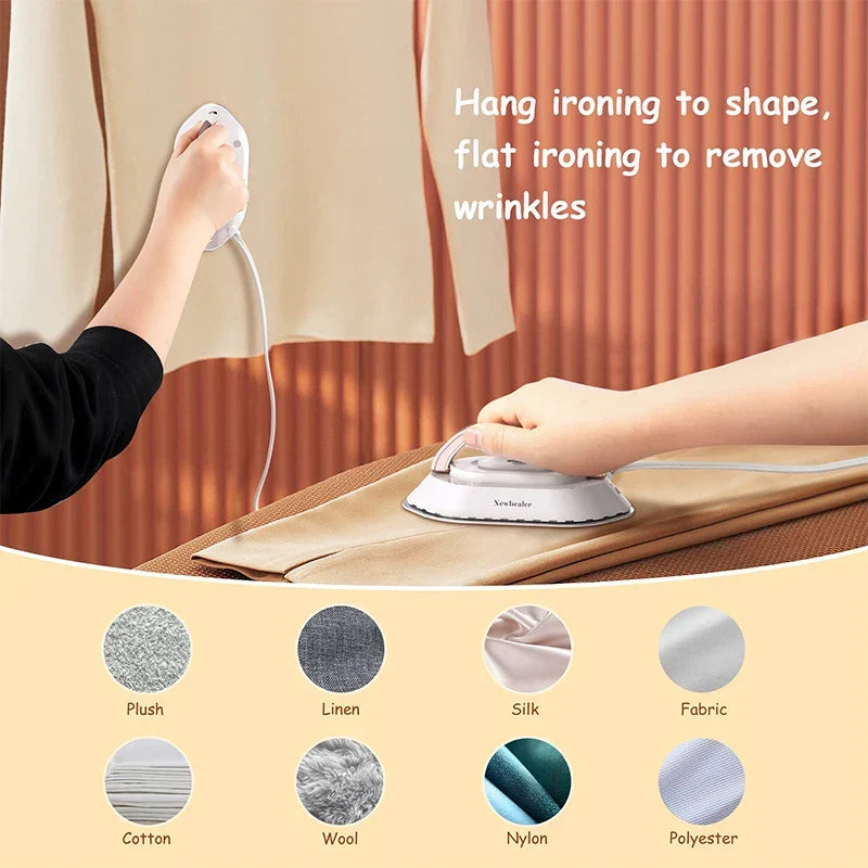 Compact Travel Iron with Foldable Handle and Rapid Heating  Plate