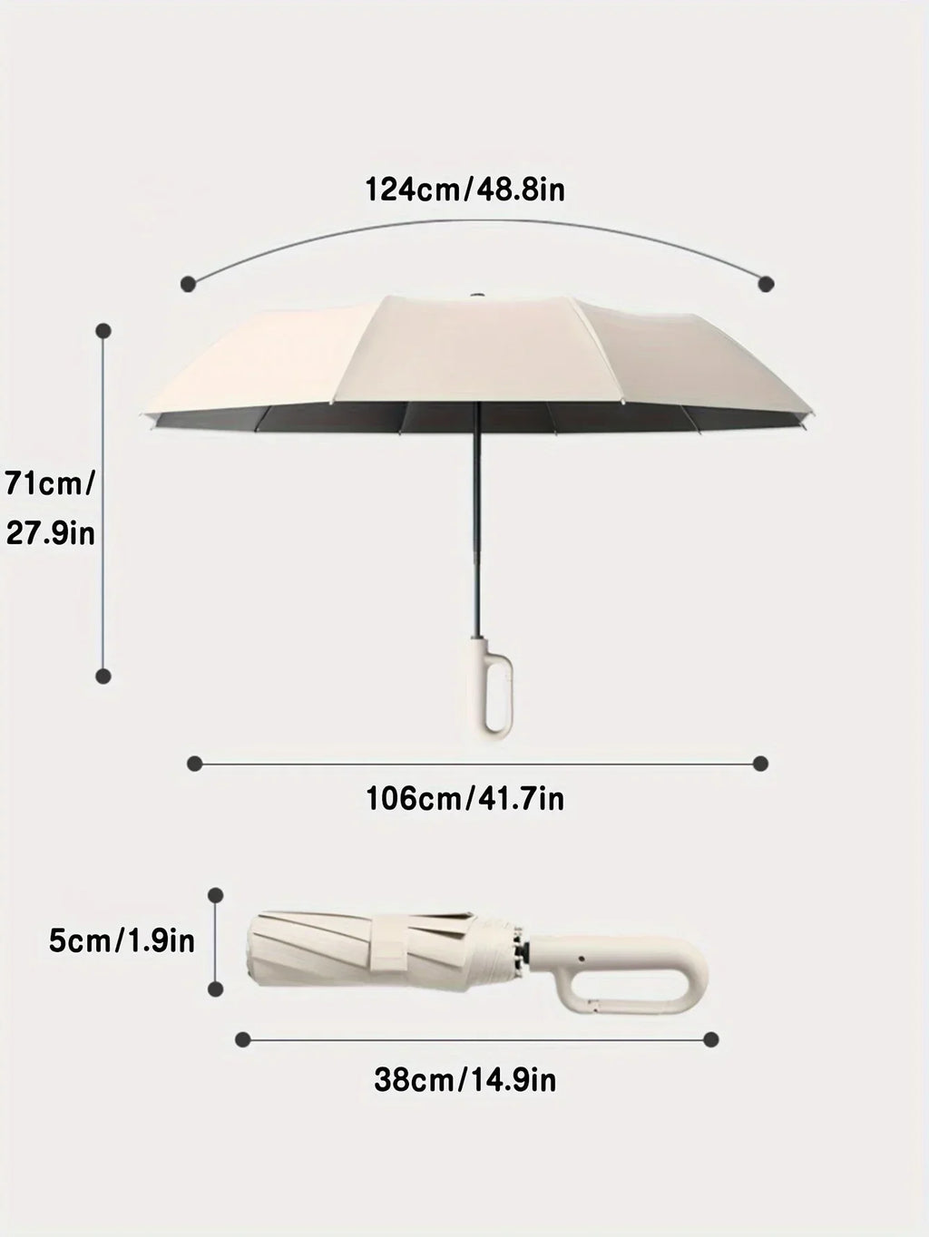 Compact Travel Umbrella with One-Touch Auto Open and Windproof Frame, Sun-Blocking Canopy