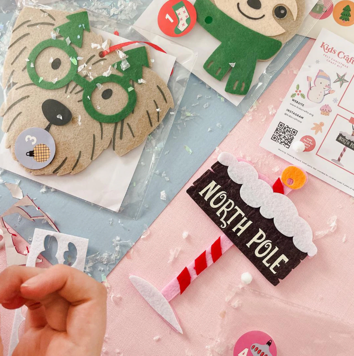 Felt Ornament Advent Calendar with 25 Daily Craft Kits and Sticker Countdown