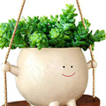 Hanging Planter with Weather-Resistant Resin and Integrated Hanger, for Small Succulents