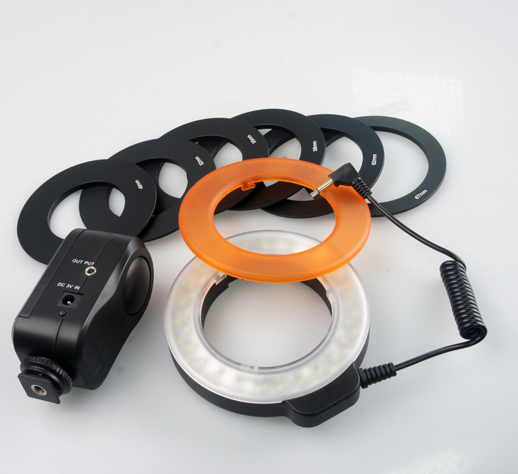 Camera Ring Light with 48 LED Beads and Six Adapter  Rings