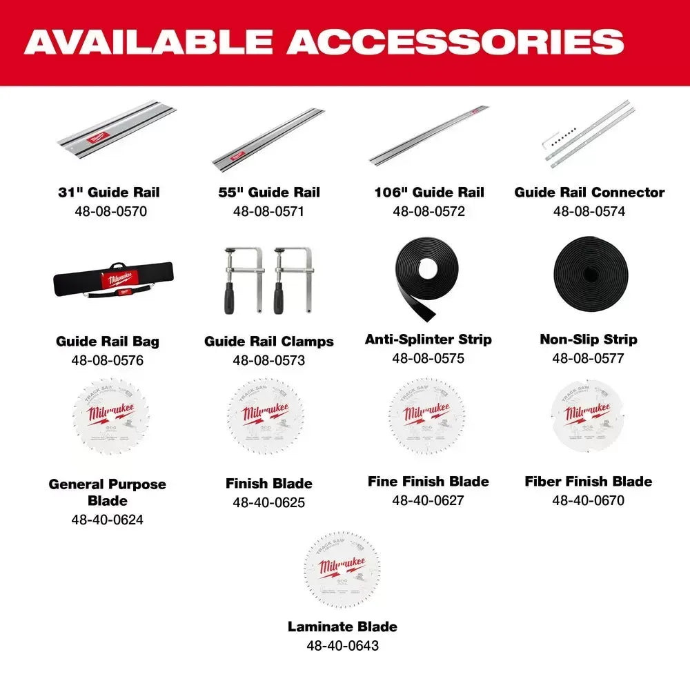 Milwaukee 2831-21 M18 FUEL 18V 6-1/2 Cordless Li-Ion Plunge Track Saw Kit