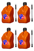 VP Racing Utility Jug 5.5 Gallon + Deluxe Hose - Mix and Match Between 11 Different Colors - Made in the USA (4 Pack, Orange)
