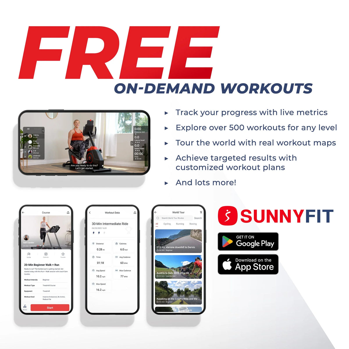 Sunny Health & Fitness Elite Connected Recumbent Cross Trainer Elliptical + Arm Exercisers SF-RBE420049
