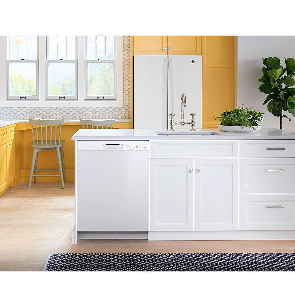 GE - Front Control Built-In Dishwasher, 52 dBA - White