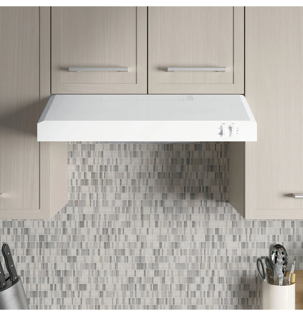 GE - 24 Convertible Range Hood - White on white