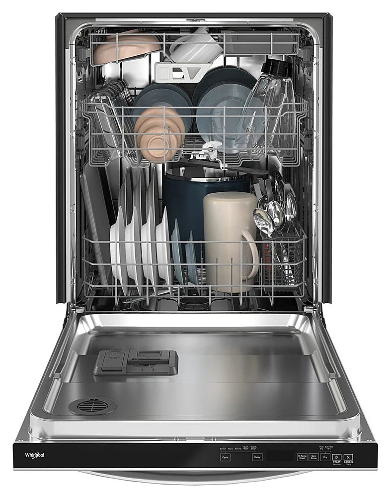 Whirlpool - 24 Top Control Built-In Dishwasher with Stainless Steel Tub, Large Capacity & 3rd Rack, 47 dBA - Stainless steel