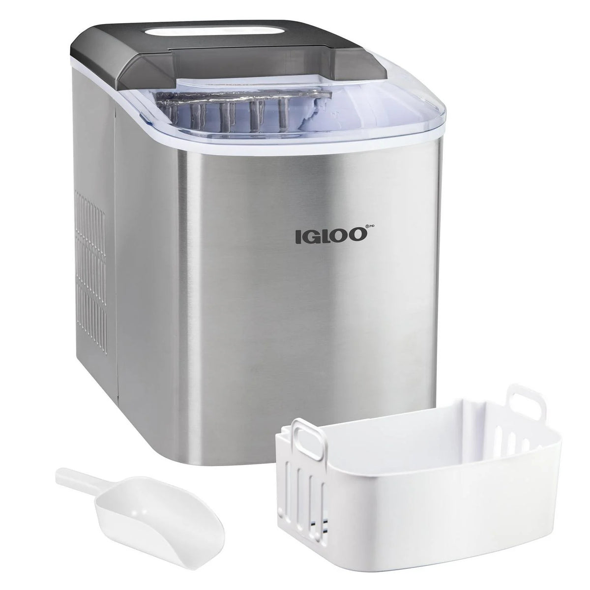 Igloo IGLICEB26SS 26-Pound Automatic Portable Countertop Ice Maker Machine Stainless Steel