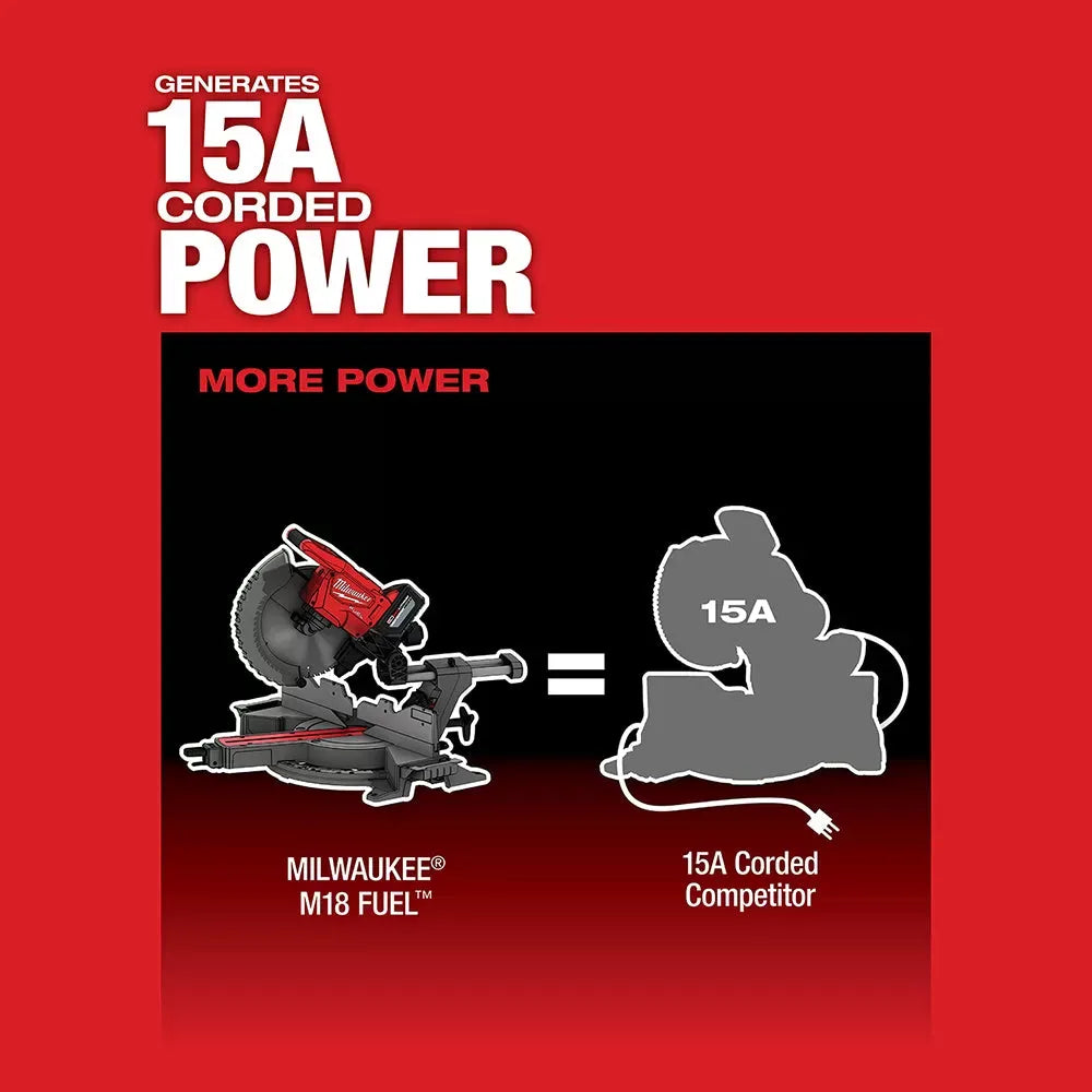 Milwaukee 2739-20 M18 FUEL 18V 12 Dual Bevel Slide Compound Miter Saw-Bare Tool
