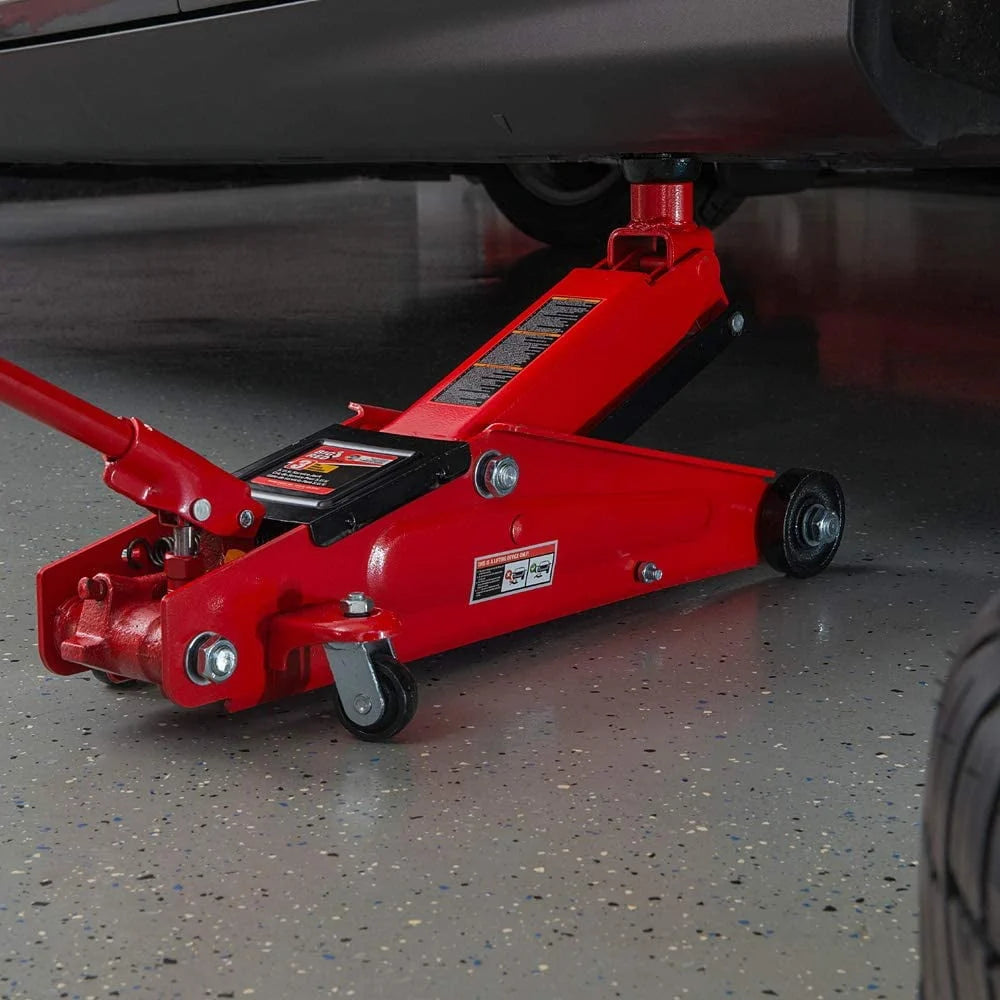 Big Red 3 Ton Hydraulic Trolley Service/Floor Jack with Extra Saddle, Fits SUVs and Trucks, Red, W8306