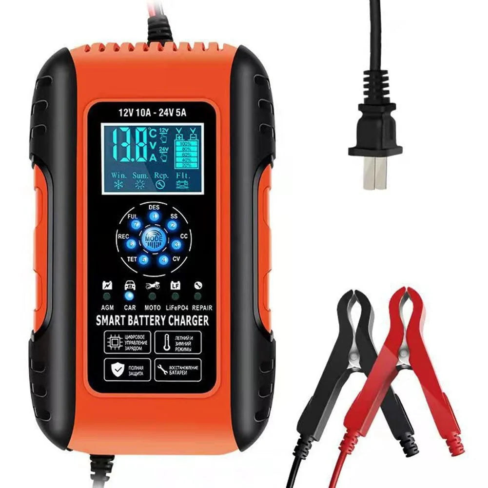 12/24V Car Automatic Battery Charger AGM GEL Intelligent Pulse Repair Starter